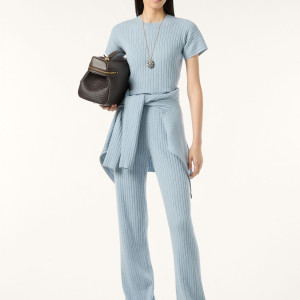 라이트블루 리브 니트 세트