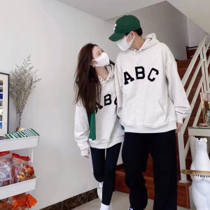 ABC 레터링 커플 후드티