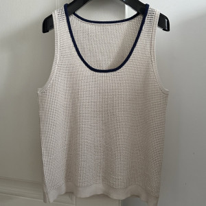 CELINE 화이트 니트 민소매 탑