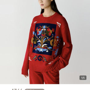IC 남녀공용 수제 플라워 니트 스웨터