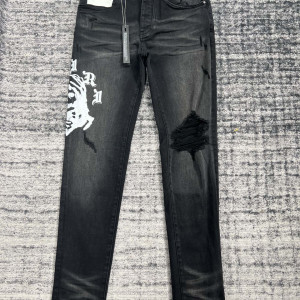 블랙 데미지 스키니 진